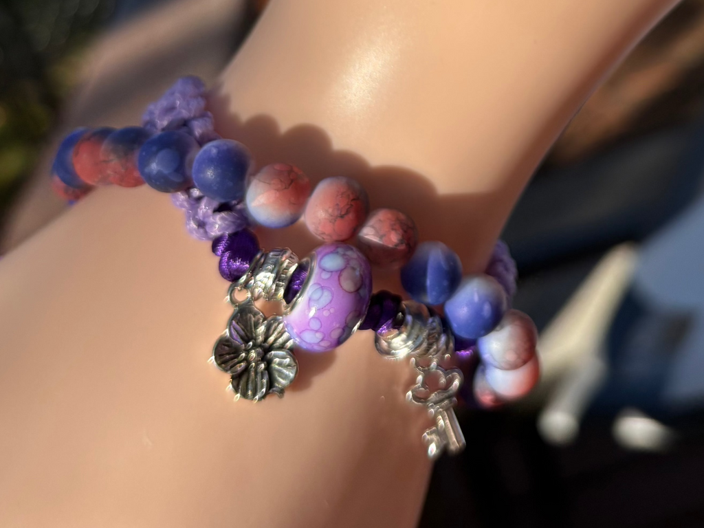 Set Of Boho Purple Bracelet