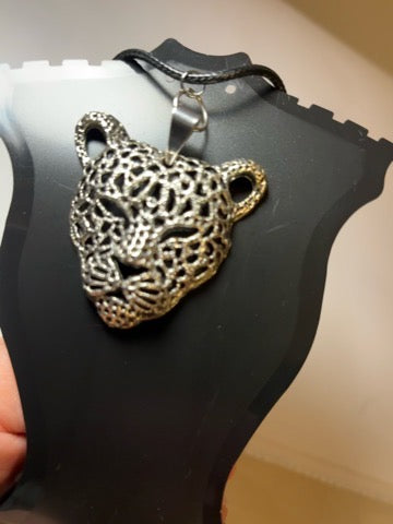 Silver metal color Leopard, Cheetah head Pendant