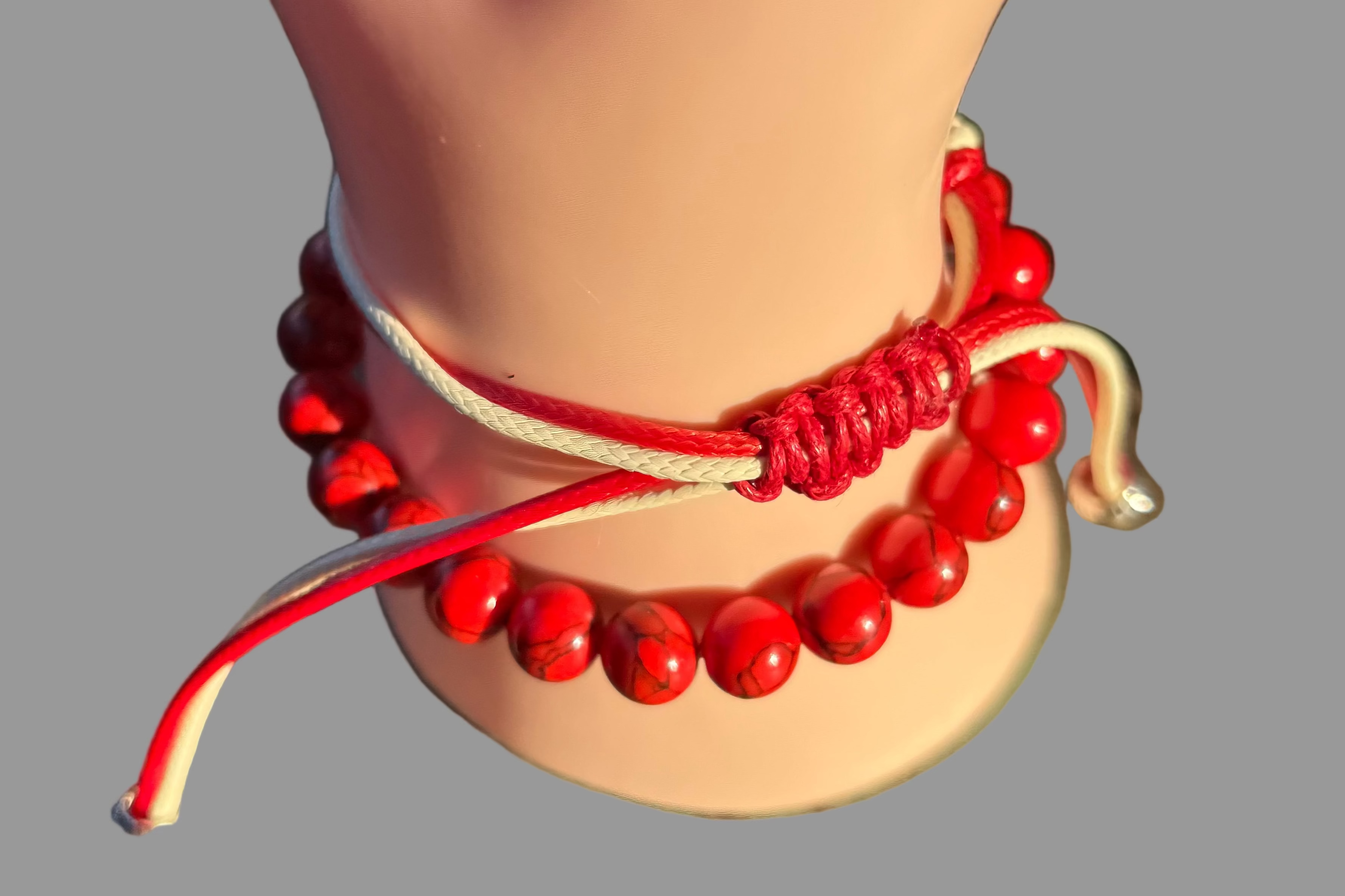 Red beaded bracelet