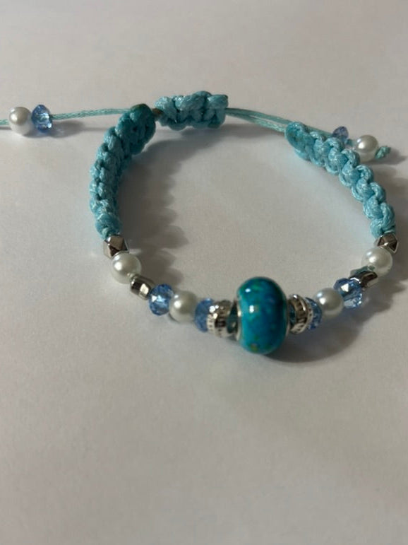 Braided Bracelet In Sky Blue