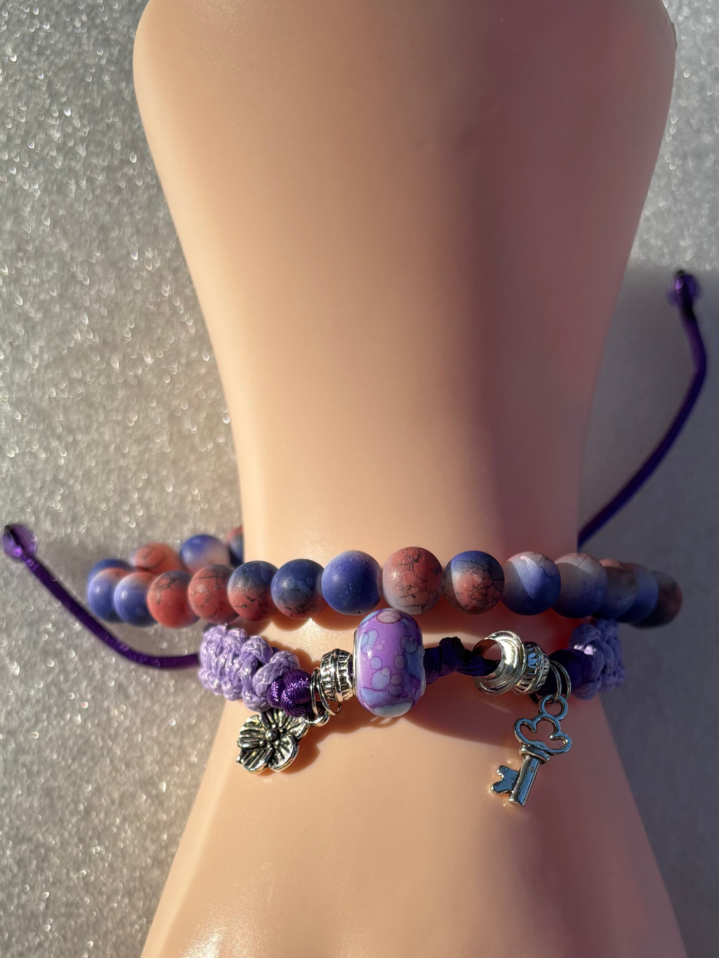 Set Of Boho Purple Bracelet