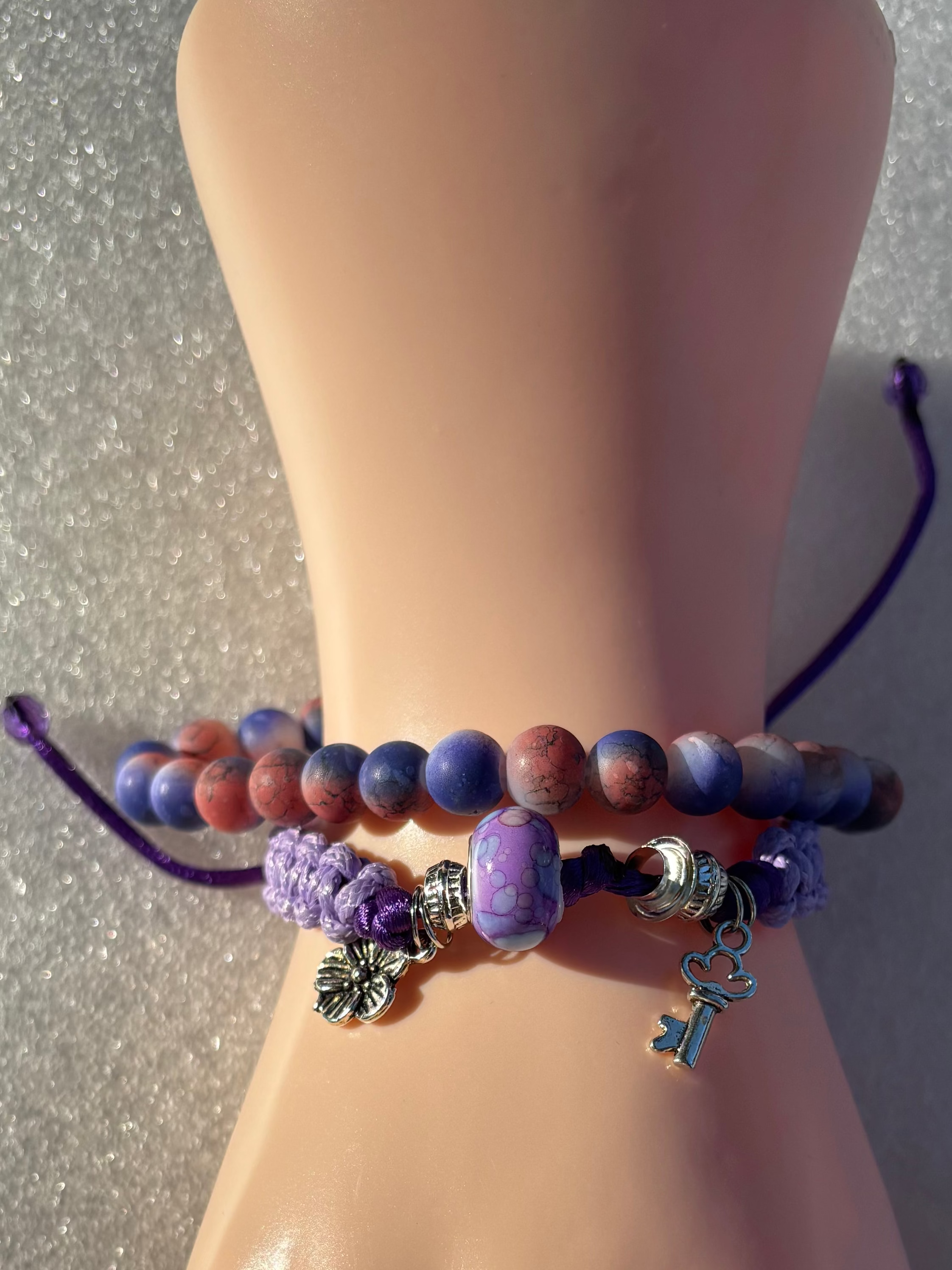 Set Of Boho Purple Bracelet