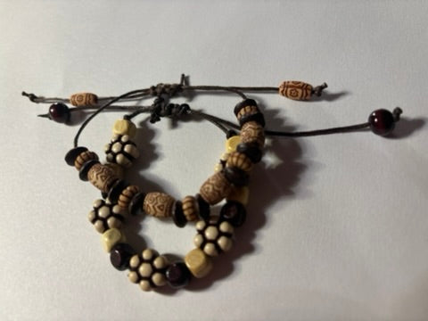Tribal Beaded bracelet with wooden and stone beads 