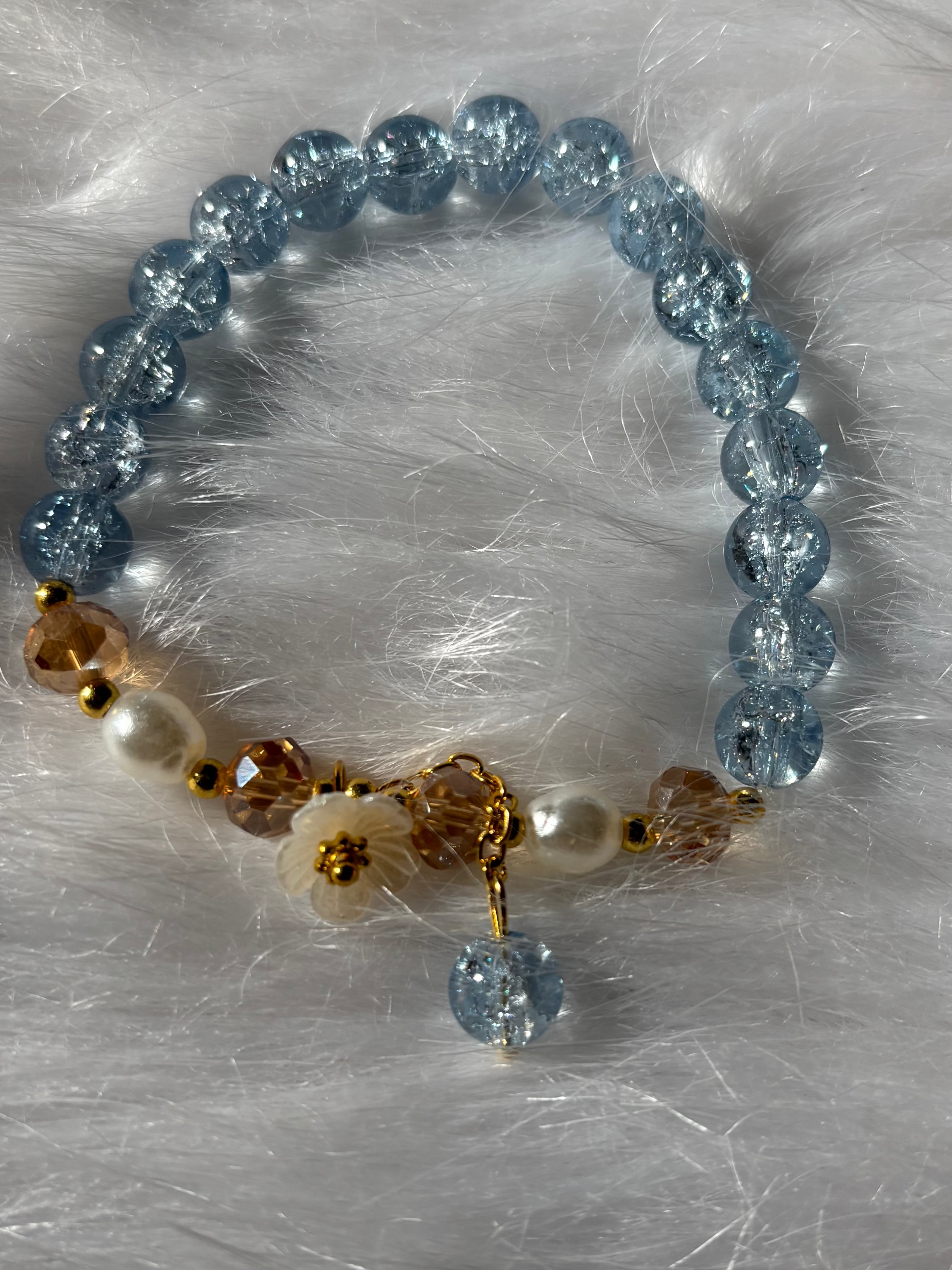 Silver Plated Sparkly beads bracelet in 5 different colors