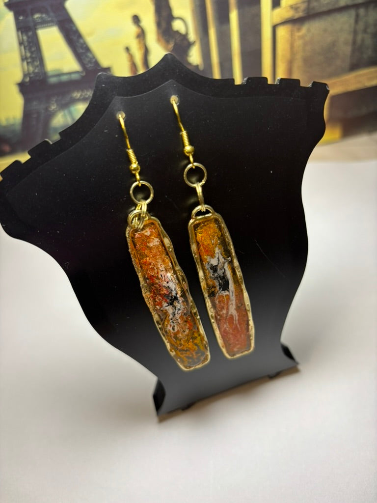 Elegant earrings on long shape