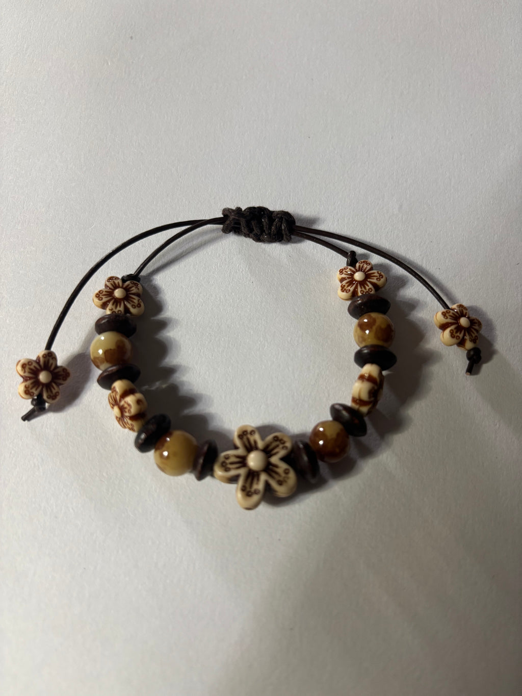 Tribal Bracelet with floral beads 