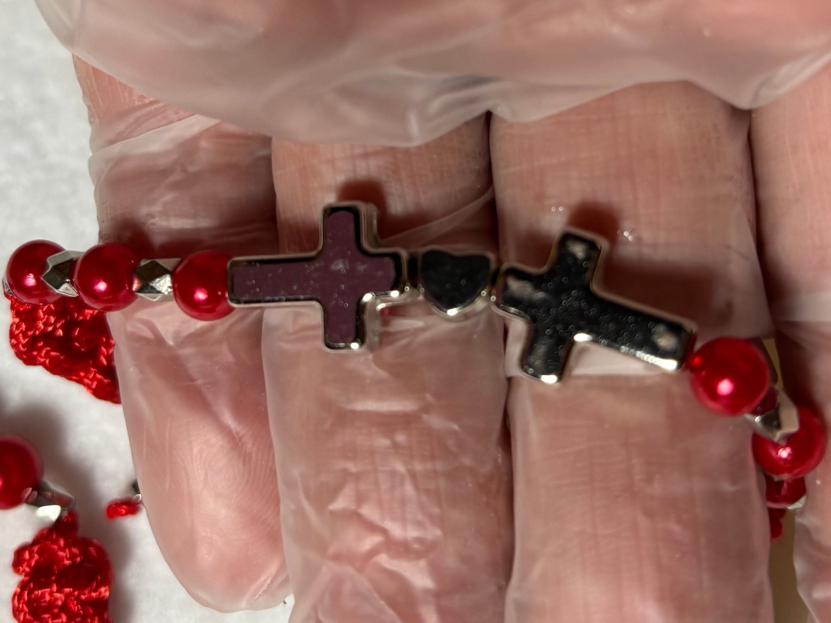 Braided design bracelets with two crosses